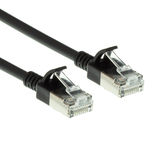 ACT Zwarte 3 meter LSZH U/FTP CAT6A datacenter slimline patchkabel snagless met RJ45 connectoren