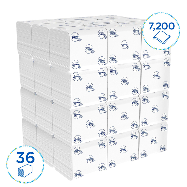 Toiletpapier Kleenex gevouwen 2-laags 110x186mm wit 8408