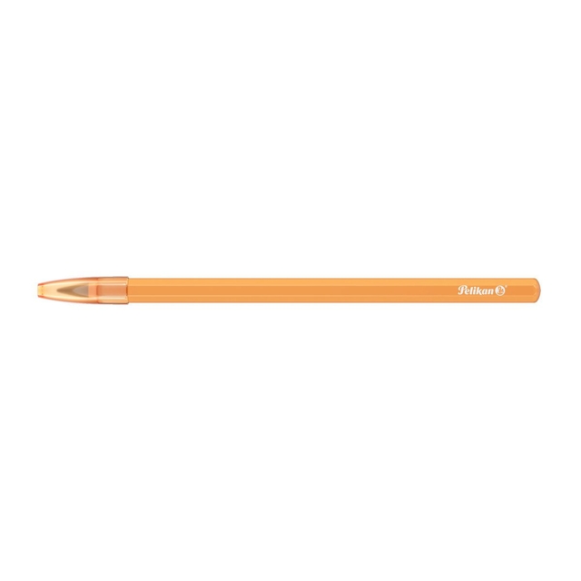 pen, ballpoint, oranje, plastic, dop