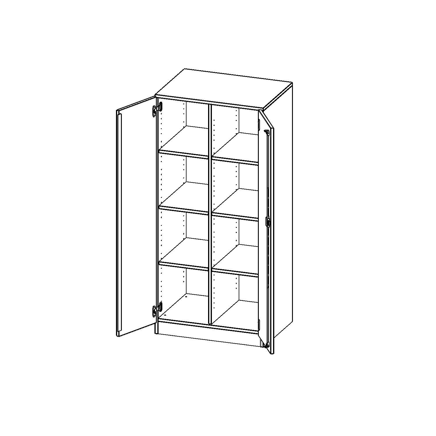 ErgoTray kast, twee rijen, 4 ordnerhoogtes - evo180 serie