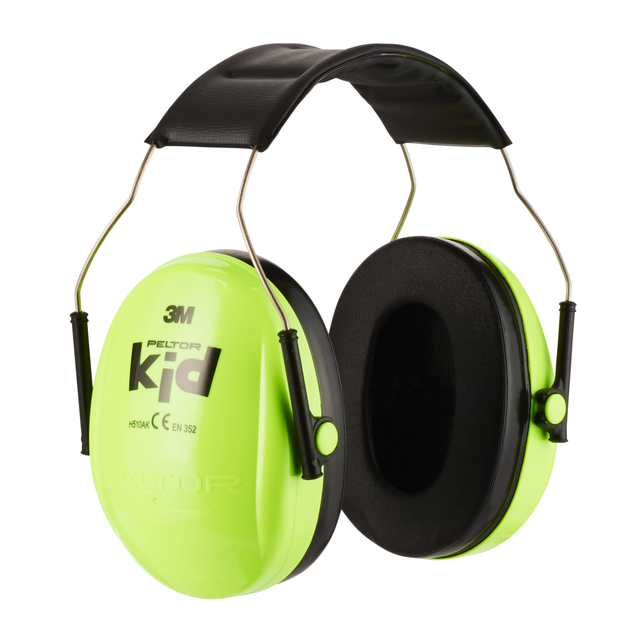 Oorkap 3M Peltor voor kinderen  H510AK (87-98 dB) neongroen