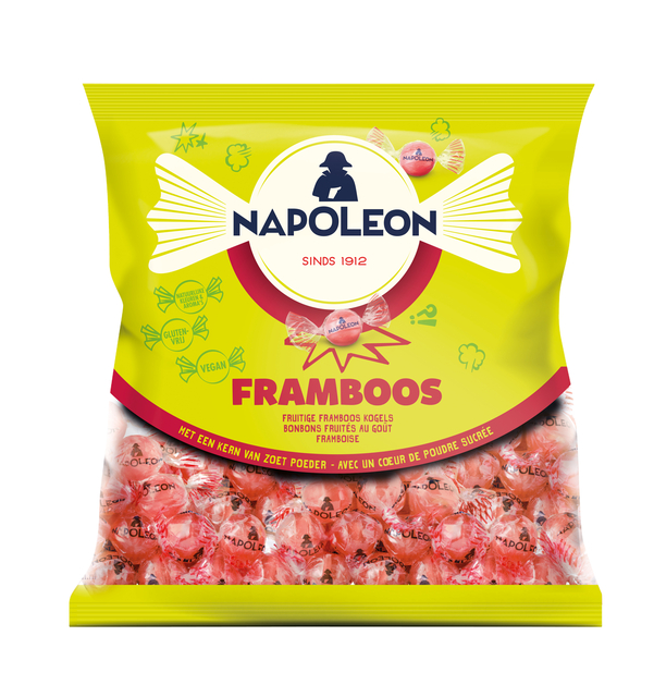 Snoep Napoleon framboos zak 1kg Snoep Napoleon framboos zak 1kg