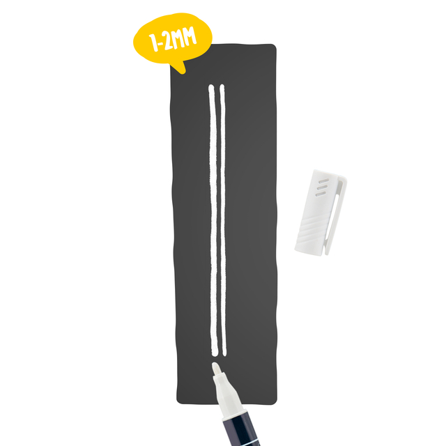 marker, glide, white chalk, two lines, chalk marker