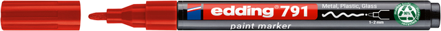 Paintmarker edding 791 op alcoholbasis 1-2mm rood Paintmarker edding 791 op alcoholbasis 1-2mm rood