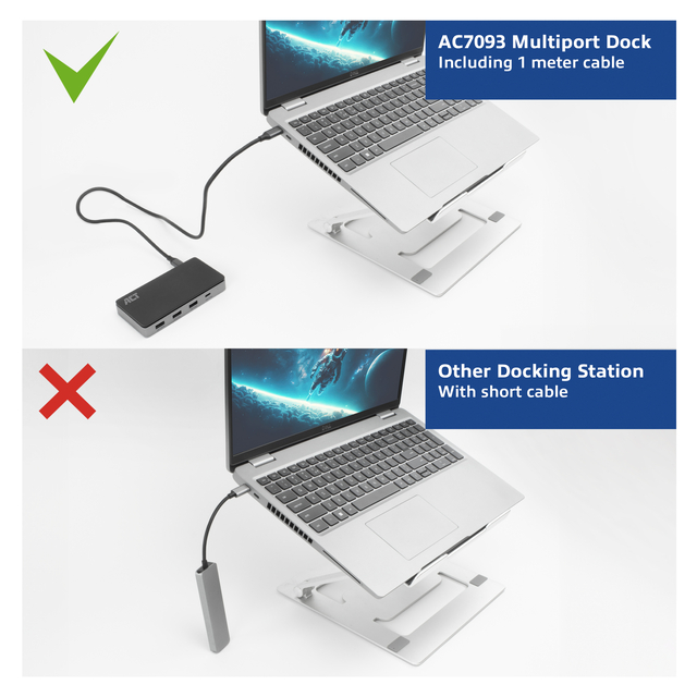 Dockingstation ACT USB-C 4K MST voor 2 HDMI monitoren