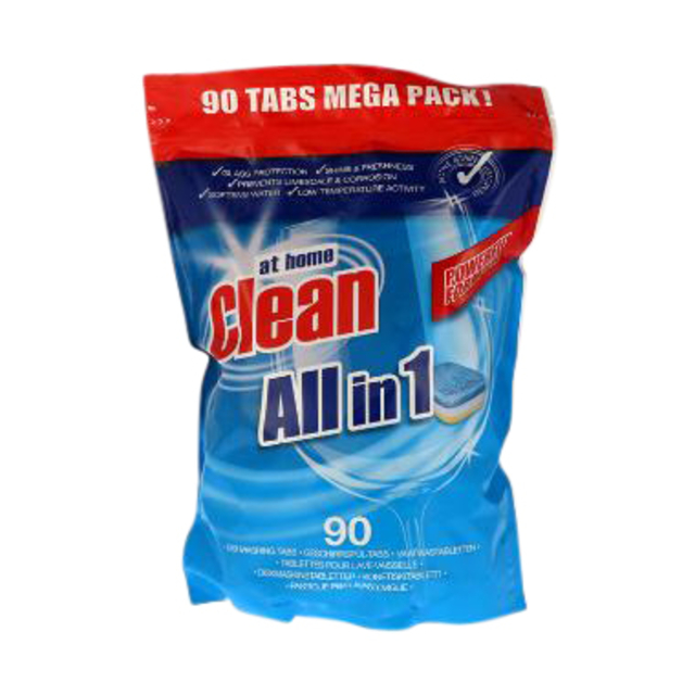 Vaatwastabletten at home Clean All-in-One zak à 90 stuks Vaatwastabletten at home Clean All-in-One zak à 90 stuks