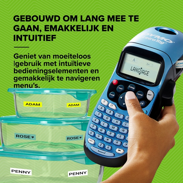 verpakkingen, lunchbox, label, groene achtergrond, ponzende scanner