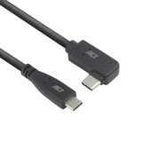 ACT USB 3.0 10Gbps 60W USB Type-C® (recht) naar USB Type-C® (haaks links/rechts) kabel, 3 meter