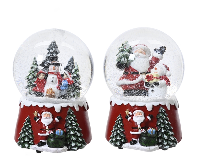 sneeuwbol, kerstdecoratie, kerstman, sneeuwpop, rode voet