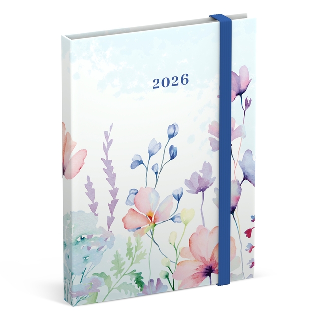 Agenda 2026 Lannoo 110x150 Flowers watercolour 7dagen/2pagina's blauw Agenda 2026 Lannoo 110x150 Flowers watercolour 7dagen/2pagina's blauw