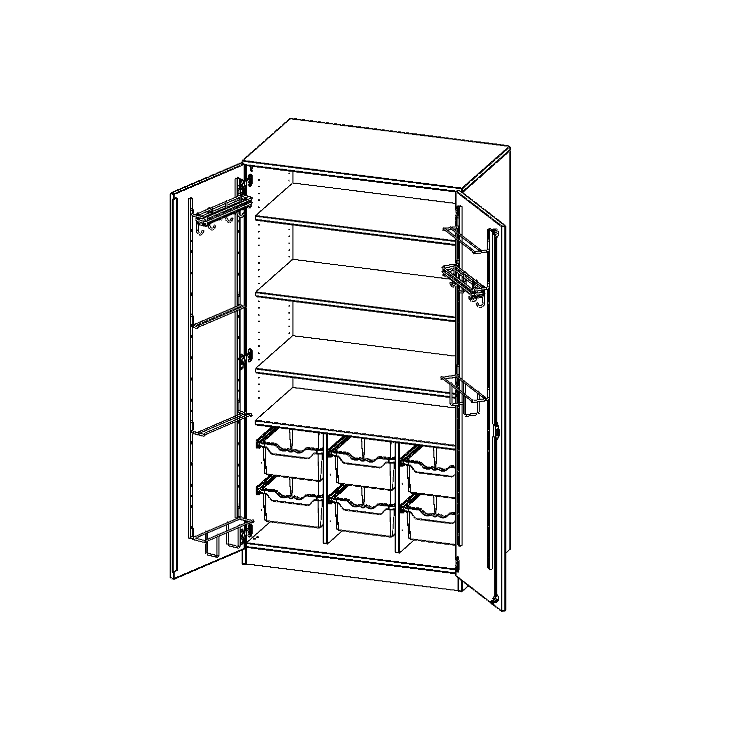 Muziekkast, 5 maphoogtes - Serie evo180