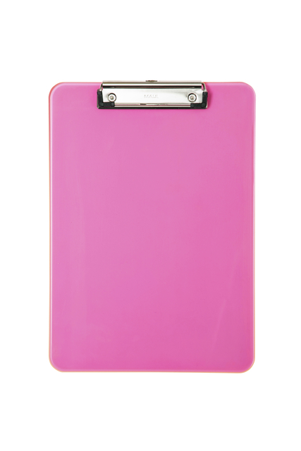 Klembord MAUL A4 staand transparant PS neon roze Klembord MAUL A4 staand transparant PS neon roze
