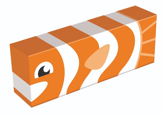 doos, oranje, wit, patroon, verpakking