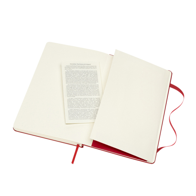 Notitieboek Moleskine large 130x210mm blanco hard cover rood