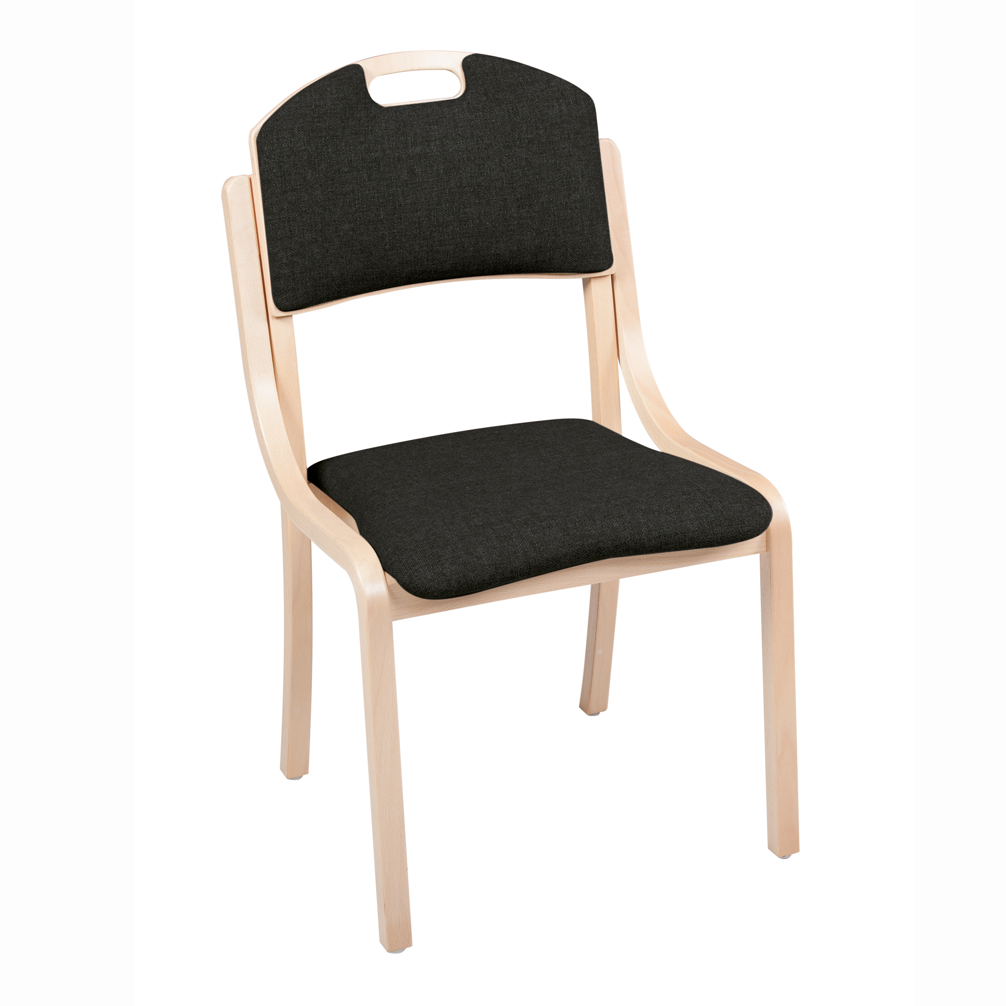 Houten stoel "INGA" met greepgat