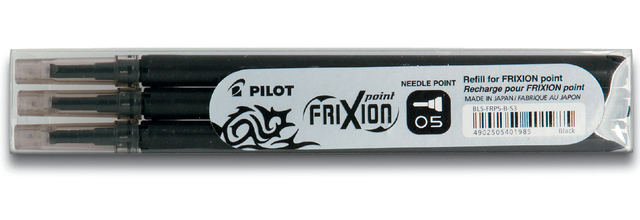 Rollerpenvulling PILOT friXion fijn zwart set à 3 stuks Rollerpenvulling PILOT friXion fijn zwart set à 3 stuks