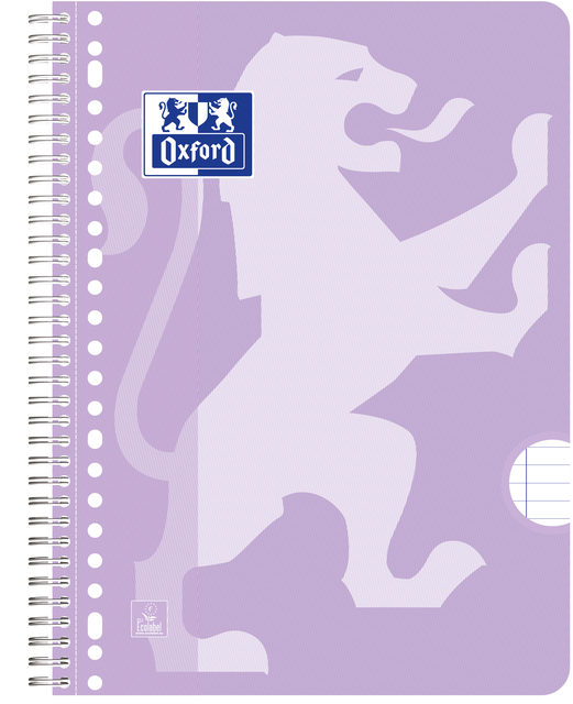 Collegeblok Oxford School A4+ lijn 23-gaats 160 pagina's 80gr pastel assorti 3 stuks