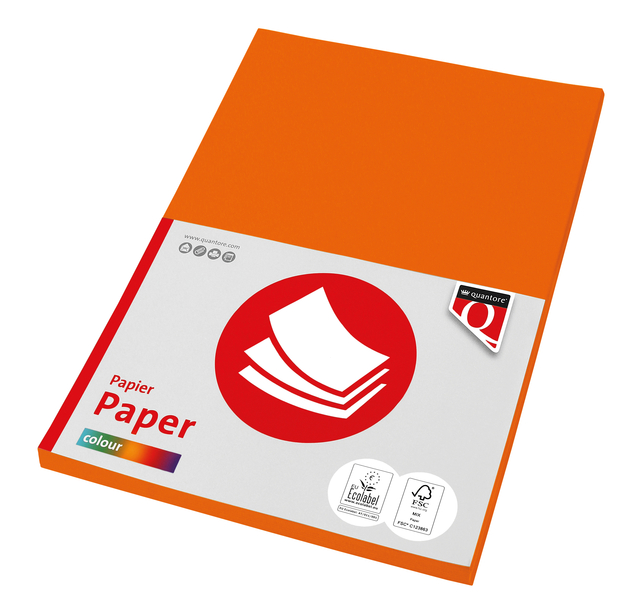 Kopieerpapier Quantore Colour A4 80gr oranje 100 vel Kopieerpapier Quantore Colour A4 80gr oranje 100 vel