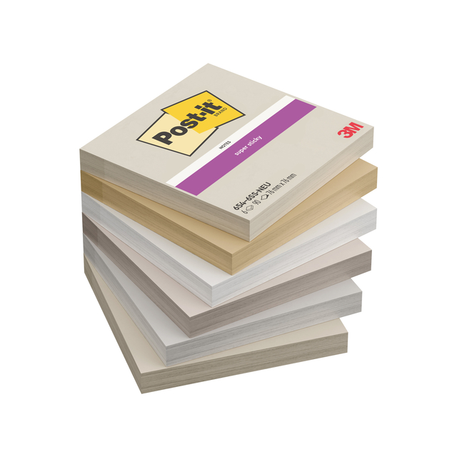 post-it, sticky notes, stapel, 6x6, meerkleurig