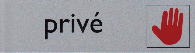 Infobord pictogram prive 165x44mm Infobord pictogram prive 165x44mm