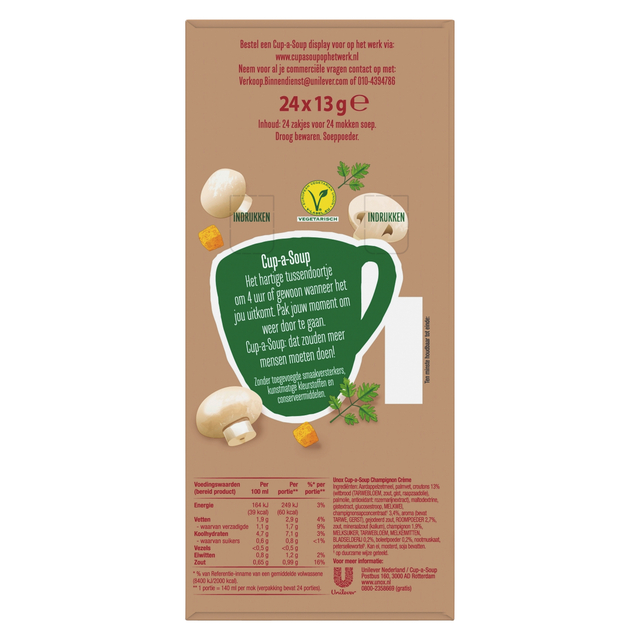 Cup-a-Soup Unox champignon crème 24x140ml Cup-a-Soup Unox champignon crème 24x140ml