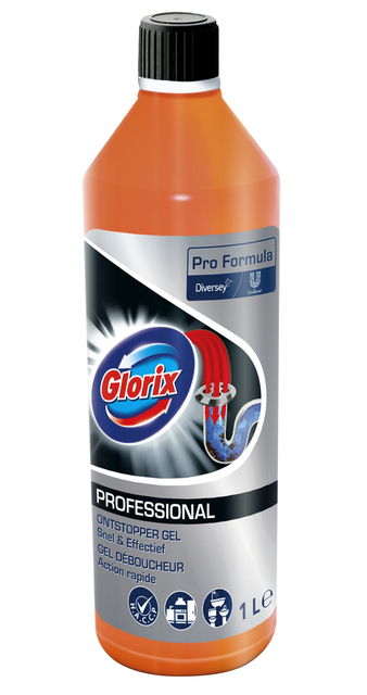Afvoerontstopper Glorix Professional gel 1 liter Afvoerontstopper Glorix Professional gel 1 liter