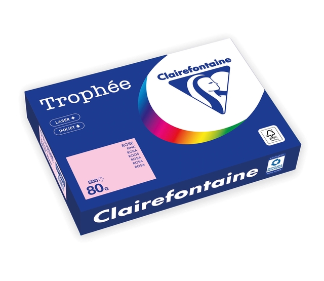 Kopieerpapier Trophée A4 80gr roze 500 vel Kopieerpapier Trophée A4 80gr roze 500 vel