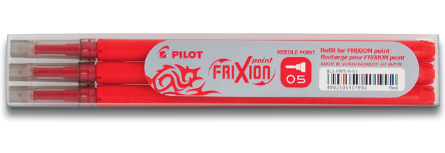 Rollerpenvulling PILOT friXion fijn rood set à 3 stuks Rollerpenvulling PILOT friXion fijn rood set à 3 stuks