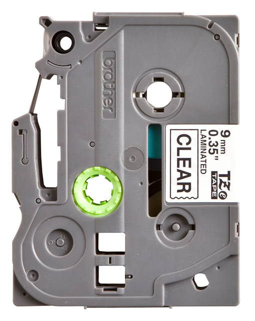 Labeltape Brother P-touch TZe-121 standaard 9mm zwart op transparant