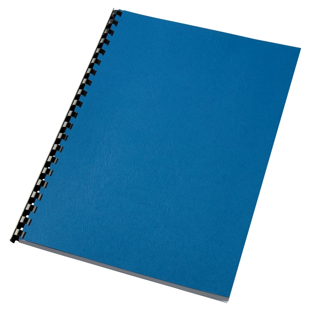 Voorblad GBC A4 lederlook met venster blauw 50 stuks
