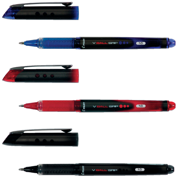 Rollerpen PILOT V-Ball grip breed blauw