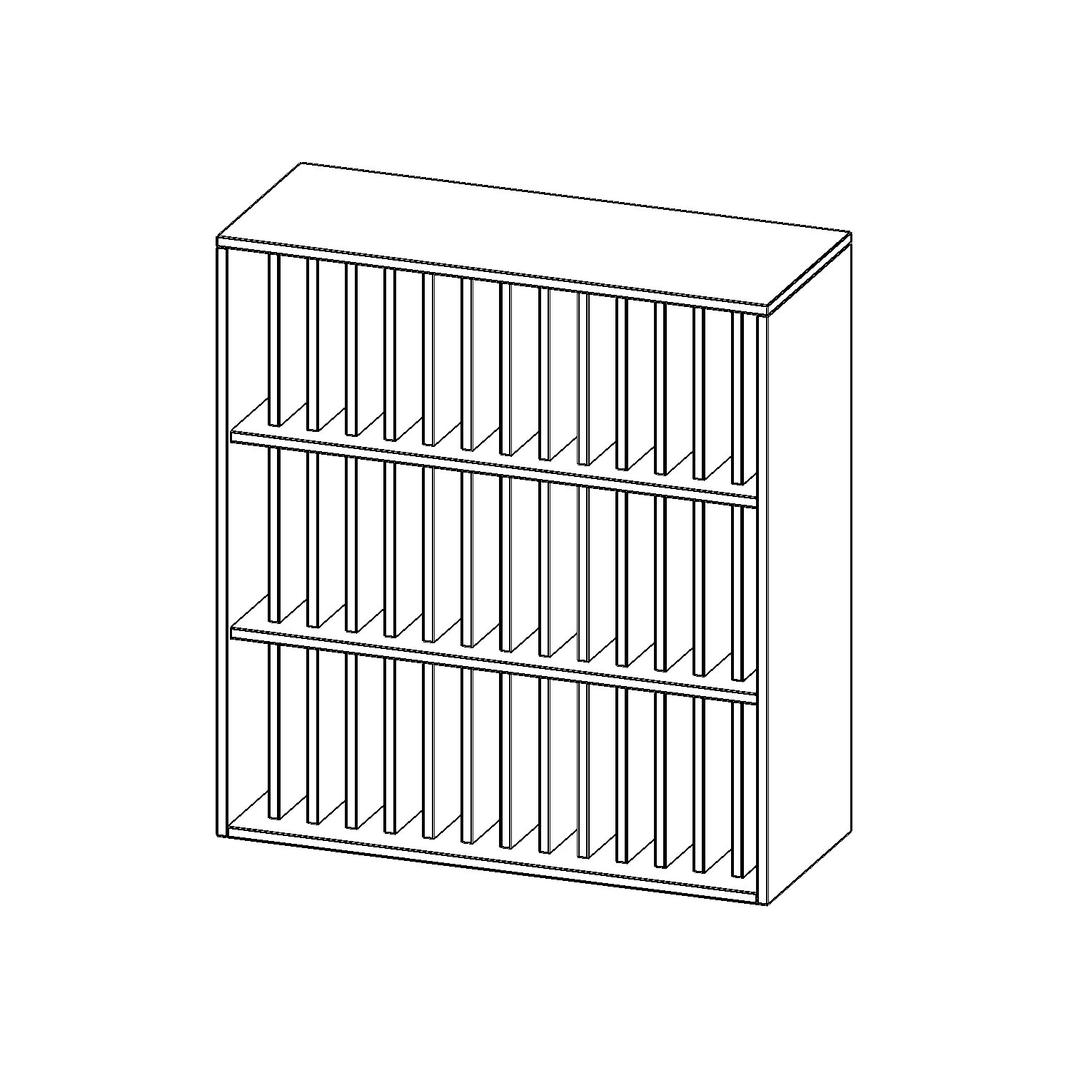 Aanbouwplank voor klasboeken, 3 ordnerhoogtes - Serie evo180