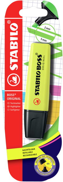 Markeerstift STABILO BOSS Original 70/24 geel blister à 1 stuk Markeerstift STABILO BOSS Original 70/24 geel blister à 1 stuk