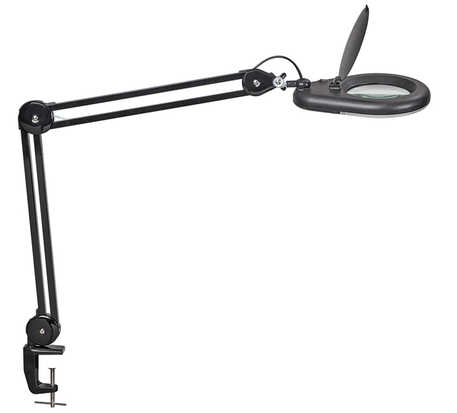 Loeplamp MAUL Viso LED tafelklem zwart Loeplamp MAUL Viso LED tafelklem zwart