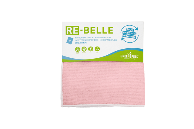 Microvezeldoek Greenspeed Re-belle 40x40cm roze 5 stuks Microvezeldoek Greenspeed Re-belle 40x40cm roze 5 stuks