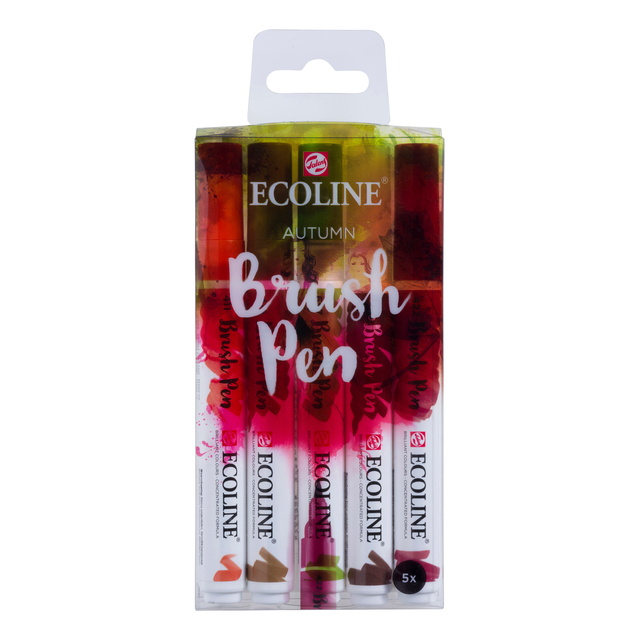 Brushpen Talens Ecoline set à 5 stuks herfst