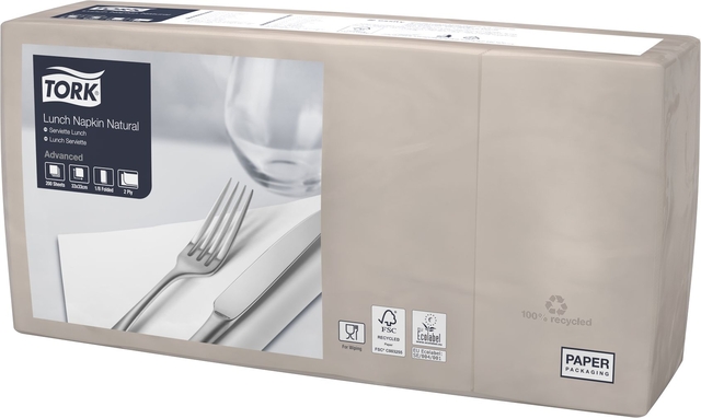 luncht- napkin, napkin, naturale kleur, rechthoekige verpakking, papier verpakking