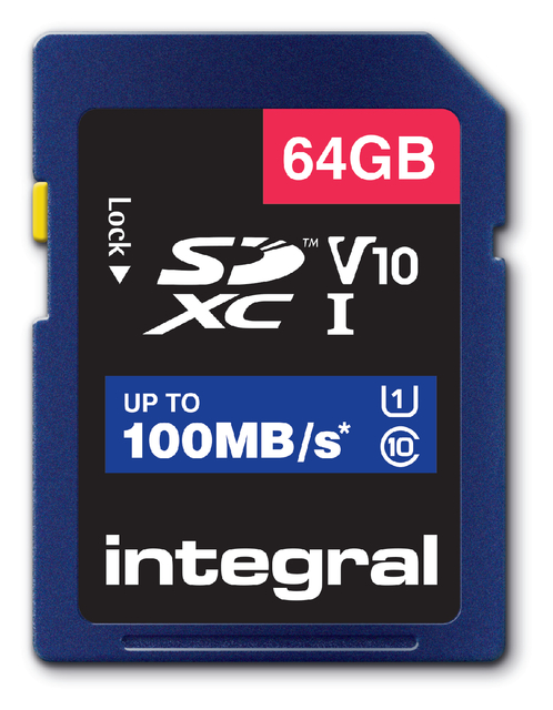 Geheugenkaart Integral SDXC V10 64GB Geheugenkaart Integral SDXC V10 64GB