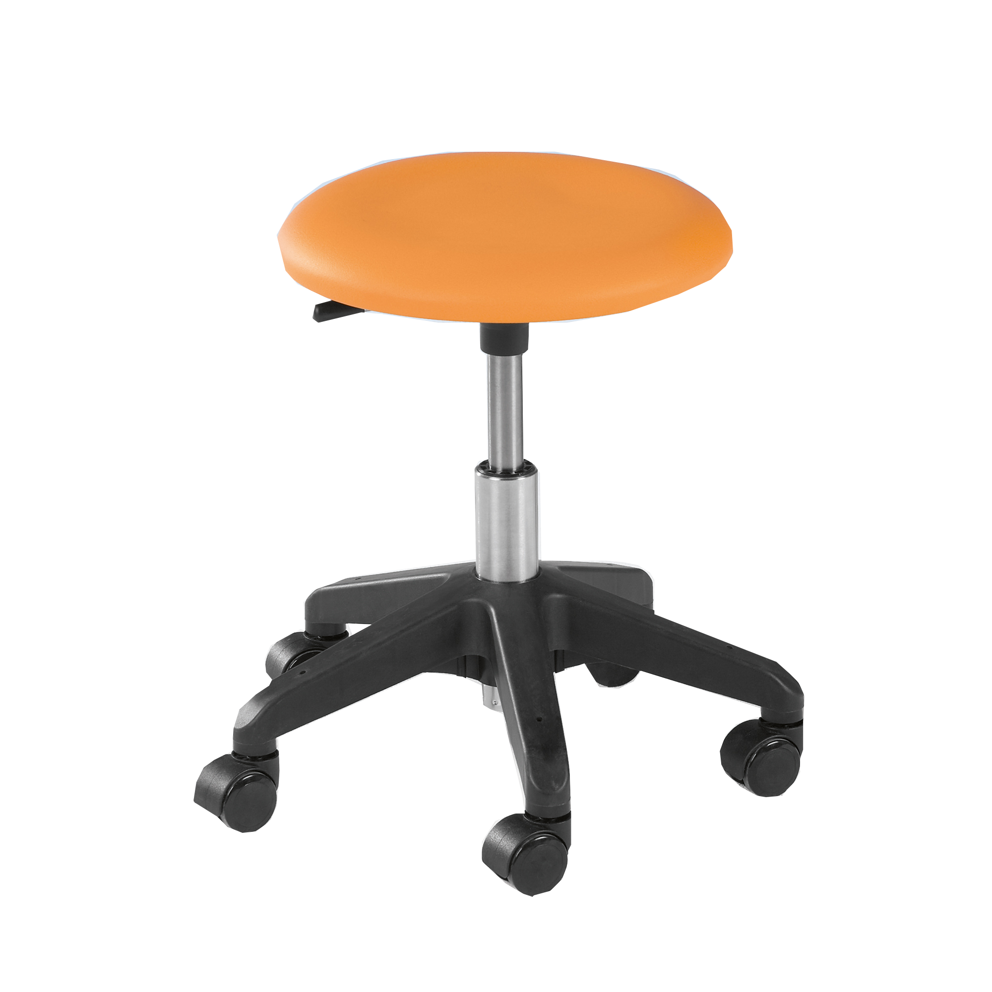 Kruk Carina, met kunstlederen bekleding, verrijdbaar, zonder rugleuning Kruk Carina, met kunstlederen bekleding, verrijdbaar, zonder rugleuning