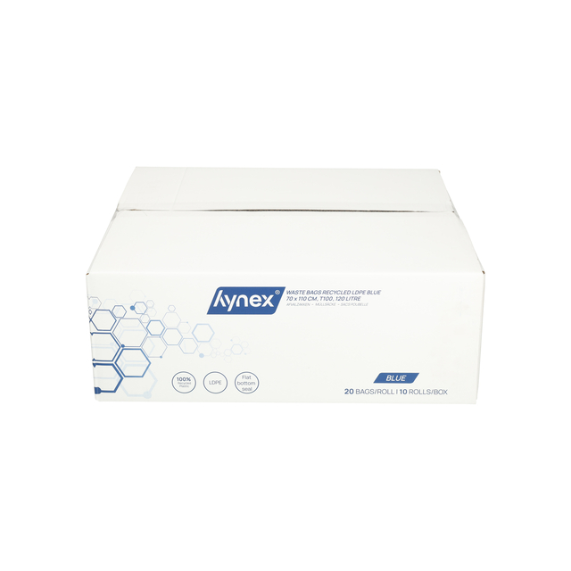 waste bags, recycled, LDPE, blue, box