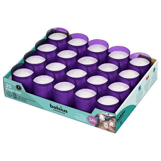 Bolsius Refills Relight Navul Paars 24u 4x20st