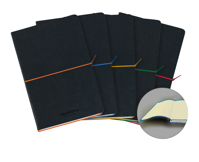 Notitieboek Aurora Tesoro A5 192blz lijn 80gr assorti Notitieboek Aurora Tesoro A5 192blz lijn 80gr assorti
