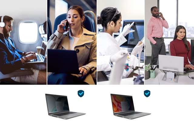 kantoor, laptop, vergrootglas, vergadering, professioneel