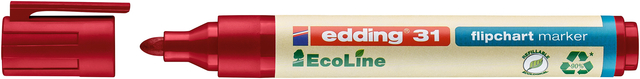 Viltstift edding 31 EcoLine voor flipover rond 1.5-3mm rood Viltstift edding 31 EcoLine voor flipover rond 1.5-3mm rood
