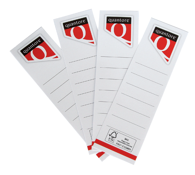 Rug-insteekkaart Quantore smal 30x190mm wit 10 stuks Rug-insteekkaart Quantore smal 30x190mm wit 10 stuks