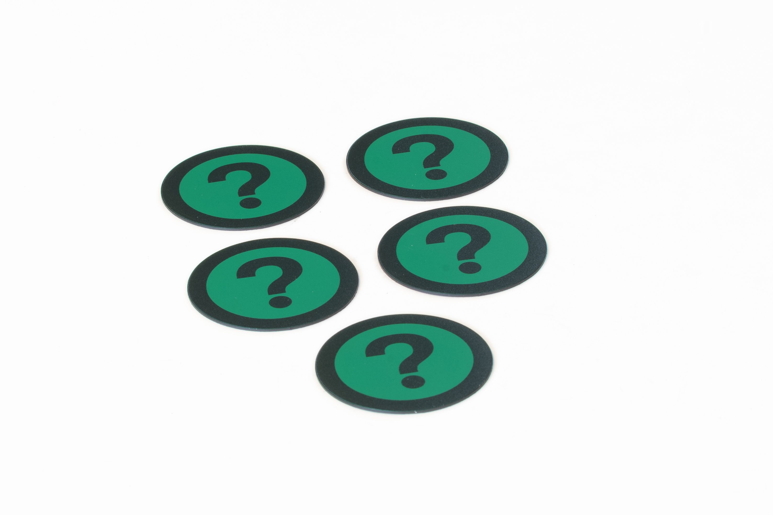 Impressiemagneetfolie 'Vraagteken', groen, set van 5 - Ø50x0,85mm