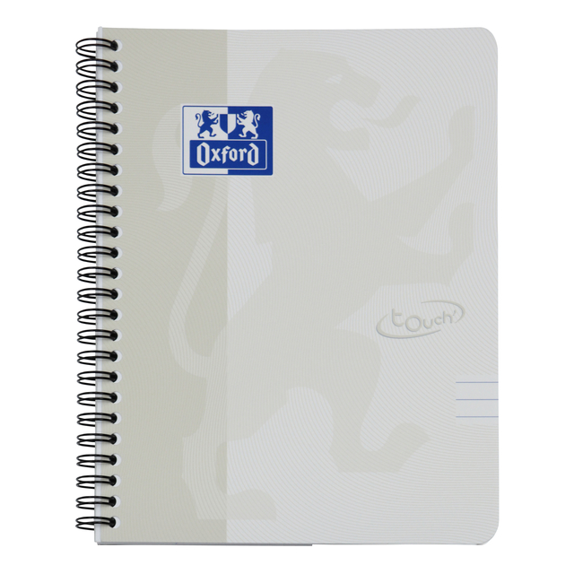 Spiraalblok Oxford Touch A5 lijn 140 pagina's 80gr lichtgrijs Spiraalblok Oxford Touch A5 lijn 140 pagina's 80gr lichtgrijs