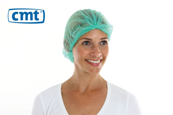 CMT Haarnet Clip Cap Groen maat M 50cm doos 10x100st CMT Haarnet Clip Cap Groen maat M 50cm doos 10x100st