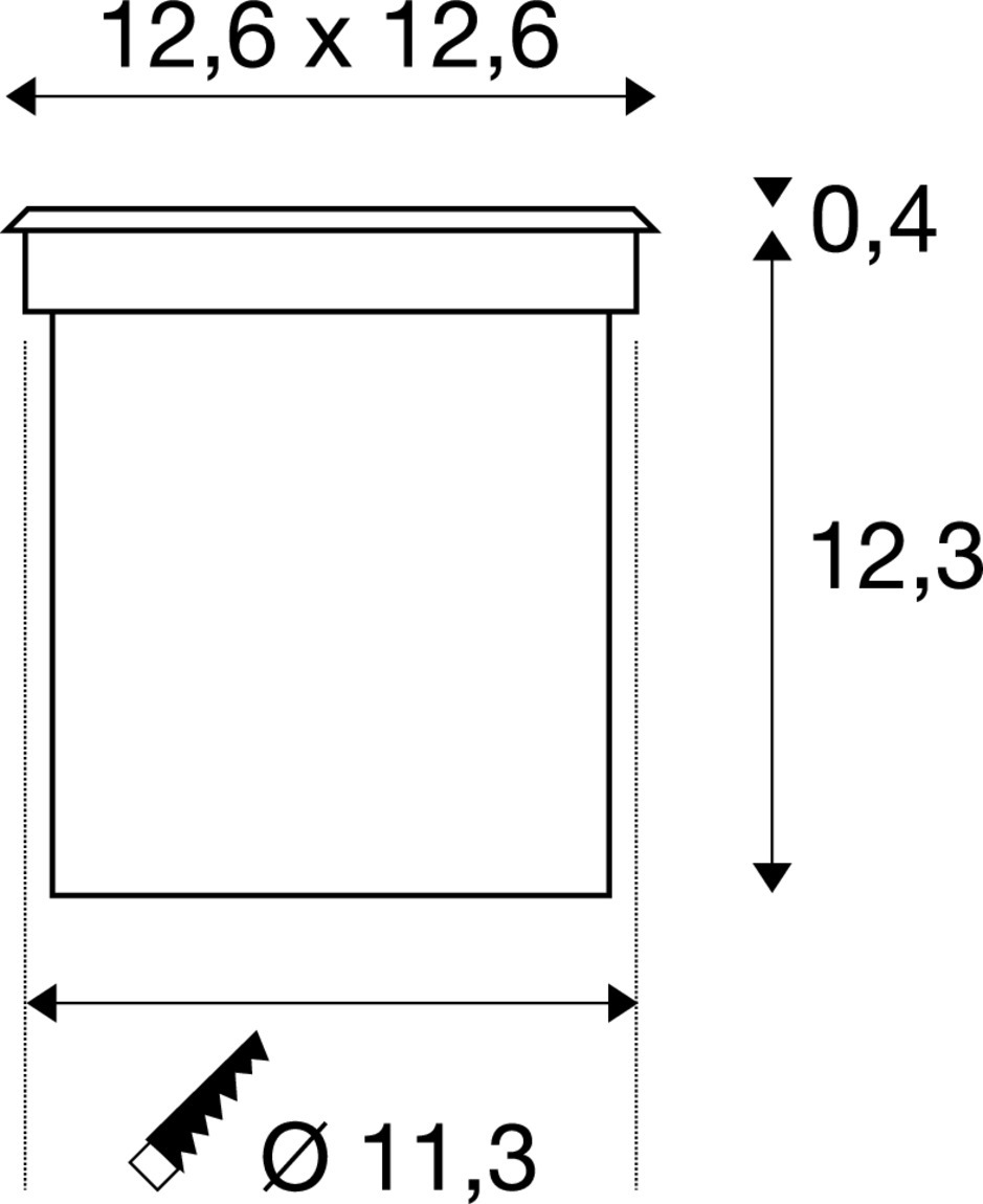ROCCI 125 SQUARE roestvrij staal 1xLED 3000K