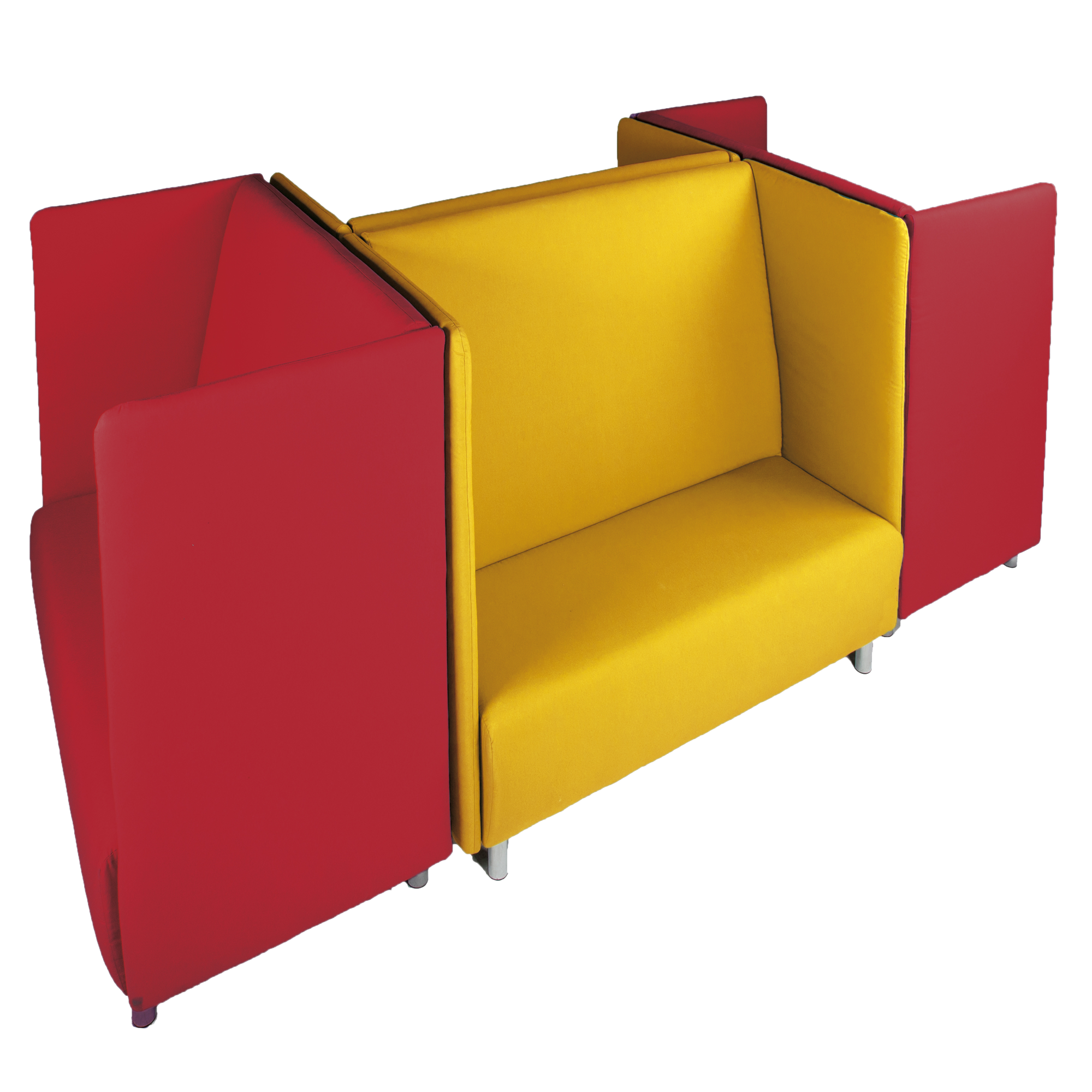 Akoestische bankstel van 4, hoes katoen, stofkleur naar keuze Akoestische bankstel van 4, hoes katoen, stofkleur naar keuze